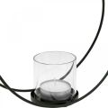 Floristik24 Ozdobný kruhový lampáš kovový svietnik čierny Ø28,5cm