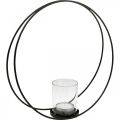 Floristik24 Ozdobný kruhový lampáš kovový svietnik čierny Ø35cm