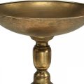 Floristik24 Dekoračná miska na nohy Dekoračný tanier zlatý starožitný vzhľad Ø28cm V26cm