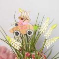 Floristik24 Dekoračná zátka králik do auta drevo Veľkonočná dekorácia mrkva 9 × 7,5 cm 16 kusov