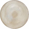 Floristik24 Dekoračný tanier okrúhly bielohnedé drážky stolová dekorácia Ø30cm V3cm