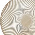 Floristik24 Dekoračný tanier okrúhly bielohnedé drážky stolová dekorácia Ø30cm V3cm