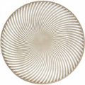 Floristik24 Dekoračný tanier okrúhly bielohnedé drážky stolová dekorácia Ø35cm V3cm