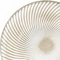 Floristik24 Dekoračný tanier okrúhly bielohnedé drážky stolová dekorácia Ø40cm V4cm