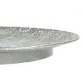 Floristik24 Dekoračný tanier strieborný s ornamentom Ø32cm