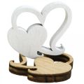 Floristik24 Dvojité srdce drevené, rozptylová dekorácia svadobné srdiečka B3cm 72 kusov