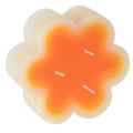 Floristik24 Trojknôtová sviečka biela oranžová v tvare kvetu Ø11,5cm V4cm