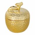 Floristik24 Vonná sviečka &quot;Spiced Apple&quot; v zlatej šperkovnici jablko Ø7,2cm V8,5cm