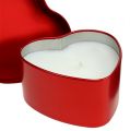 Floristik24 Vonné sviečky tvar srdca ružová/červená 7cm x3,5cm 2ks