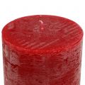 Floristik24 Jednofarebné sviečky červené 50x100mm 4ks