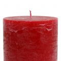 Floristik24 Jednofarebné sviečky červené 85x150mm 2ks