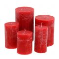 Floristik24 Farebné červené sviečky rôznych veľkostí