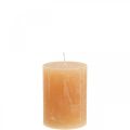 Floristik24 Jednofarebné sviečky Oranžové Peach stĺpové sviečky 60×80mm 4ks