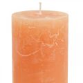 Floristik24 Jednofarebné sviečky Oranžové Peach stĺpové sviečky 60×100mm 4ks