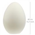 Floristik24 Veľkonočné vajíčko veľké smotanové ozdobné vajíčko vločkovaná dekorácia do výkladu 40cm