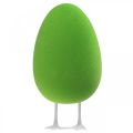 Floristik24 Veľkonočné vajíčko s nožičkami ozdobné vajíčko zelené vločkované Dekorácia do výkladu Veľká noc V25cm