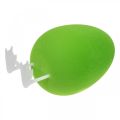 Floristik24 Veľkonočné vajíčko s nožičkami ozdobné vajíčko zelené vločkované Dekorácia do výkladu Veľká noc V25cm
