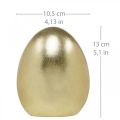 Floristik24 Zlaté ozdobné vajíčko, dekorácia na Veľkú noc, keramické vajíčko V13cm Ø10,5cm 2ks