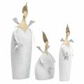 Floristik24 Deco anjel trio kov biely, trblietky Ø10/11,5/7cm V28,5/18/21cm 3ks