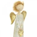 Floristik24 Deko figúrka anjelika so srdiečkom zlatý vianočný anjel 11,5×7,5×37cm