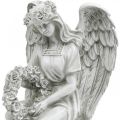 Floristik24 Hrob anjel s vencom Sediaci anjelik V32cm