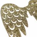 Floristik24 Sviečková tyčinka anjelské krídla glitrové zlaté 11cm x 9cm 6ks