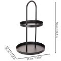 Kovový dvojposchodový okrúhly dekoratívny podnos 58 cm | Floristik24.sk