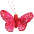 Floristik24 Motýľ pierko oranžovo-červený 5cm 24ks