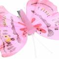 Floristik24 Motýlik na klipe ružový 6cm 10 kusov