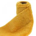 Floristik24 Kožušina žltá umelá kožušina na výrobu behúňa 15×150 cm