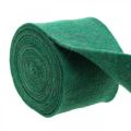 Floristik24 Plsťová páska, črepníková páska, vlnená plsť zelená, zlatá trblietavá 15cm 5m