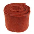 Floristik24 Plsťová páska, črepníková páska, vlnená plsť červená, zlatá trblietavá 15cm 5m