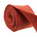Floristik24 Plsťová páska, črepníková páska, vlnená plsť červená, zlatá trblietavá 15cm 5m