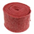 Floristik24 Plsťová páska, črepníková páska, vlnená plsť červená, biela melír 15cm 5m