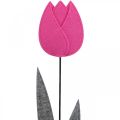 Floristik24 Plsť kvetina filc deko kvetina tulipán ružová stolová dekorácia V68cm