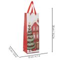 Darčeková taška fľaša vianočný domček a vianočný stromček 36cm 2ks | Floristik24.sk