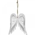 Floristik24 Anjelské krídla na zavesenie, vianočná dekorácia, kovový prívesok Biela V11,5cm Š11cm 3ks