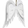 Floristik24 Anjelské krídla na zavesenie, vianočná dekorácia, kovový prívesok Biela V11,5cm Š11cm 3ks