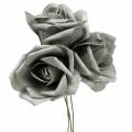 Floristik24 Penová ruža Ø10cm šedá 8ks
