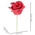 Umelý kvet červenej ruže so stonkou, 5 cm, 100 kusov | Floristik24.sk
