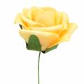 Floristik24 Penová ruža Ø7,5cm žltá 18str