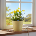 Kovový kvetináč, pastelovo žltý, Ø16 cm V14 cm | Floristik24.sk