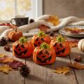 Dekoratívna keramická figúrka tekvice na jeseň a Halloween, 8 cm | Floristik24.sk