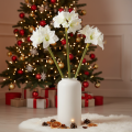 Umelý kvet amarylis, biely, so stonkou, adventný a vianočný, 50 cm | Floristik24.sk