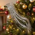 Strieborná vianočná ozdoba na stromček Tinsel, párty dekorácia 50×40cm 2 ks | Floristik24.sk