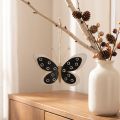 Nástenné umenie Butterfly Deco Black White Gold Metal 15cm | Floristik24.sk