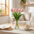 Umelé kvety tulipán ružový, jarný kvet 48cm zväzok 5 ks | Floristik24.sk