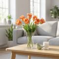 Umelý kvet, papagáj tulipán oranžový, jarný kvet 63cm | Floristik24.sk