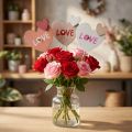 Kvetinová zátka z dreva Love dekoračná zátka 8×7,5cm 12 ks | Floristik24.sk