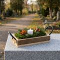 Drevený podnos s rúčkami dekoračný podnos prírodný čierny 25×12,5×5cm | Floristik24.sk